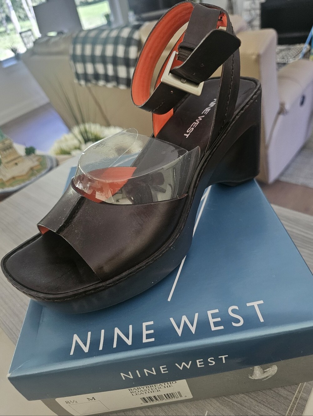 Nine West Platform Sandal with Orange Lining